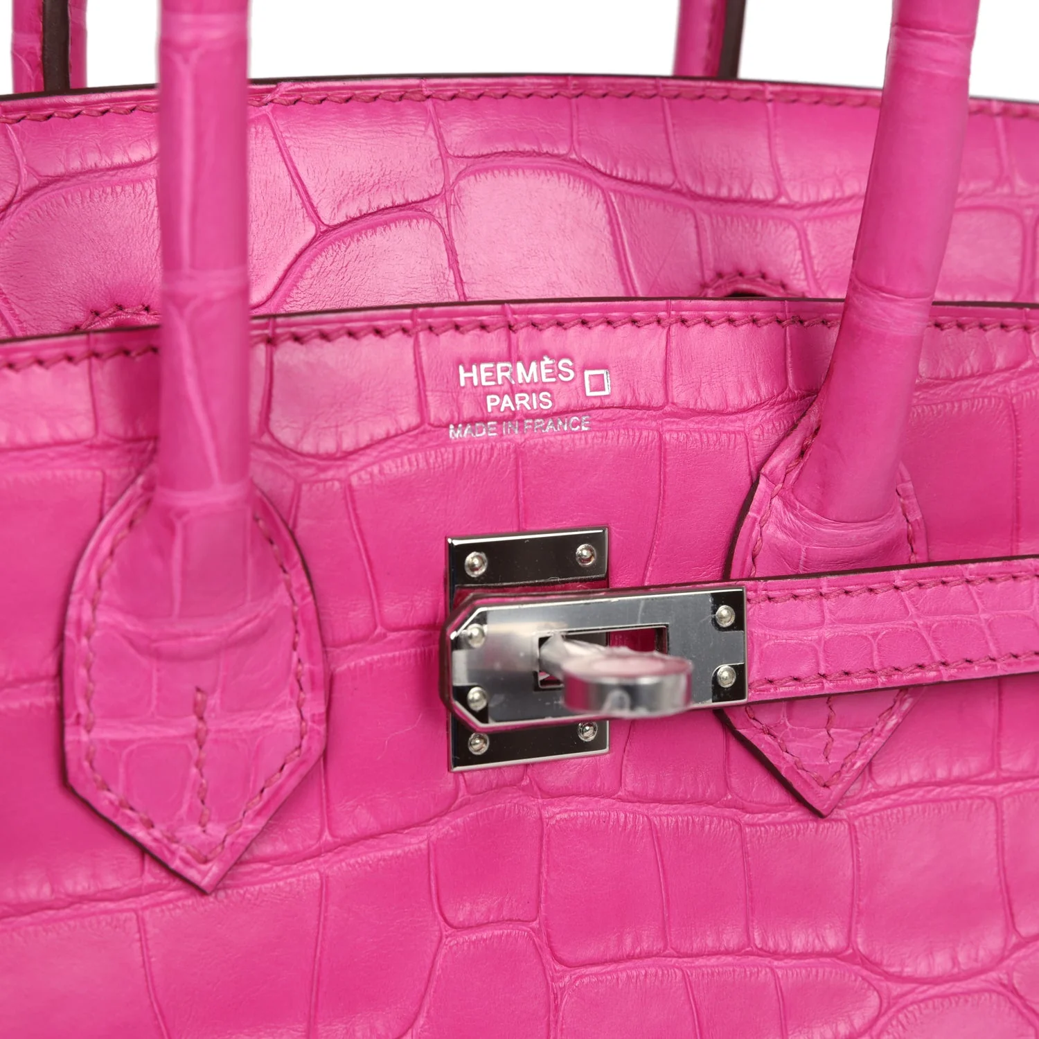 Replicate Hermes Birkin 25 Rose Shocking Matte Alligator Palladium Hardware(1:1 replica)