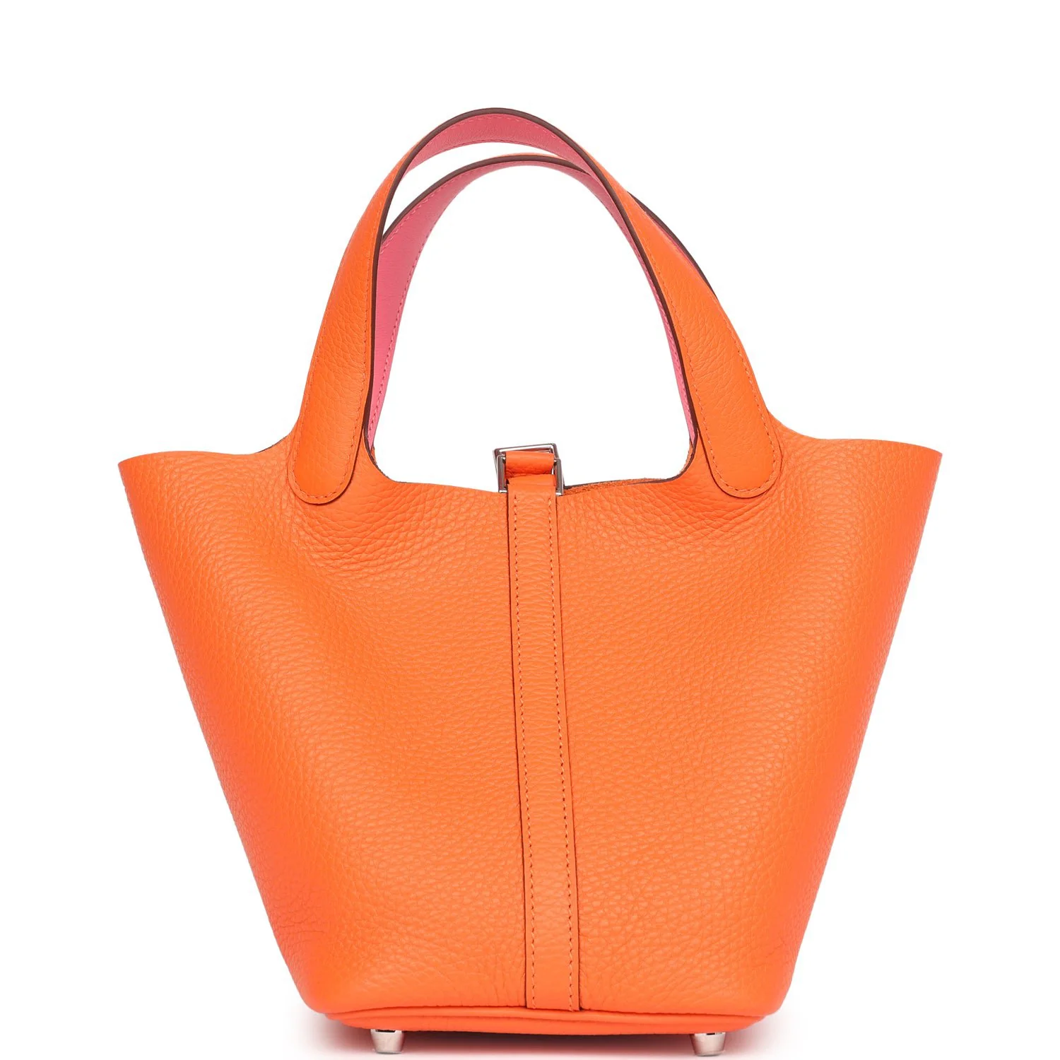 Replicate Hermes Eclat Picotin Lock 18 Orange Minium Clemence Palladium Hardware(1:1 replica)