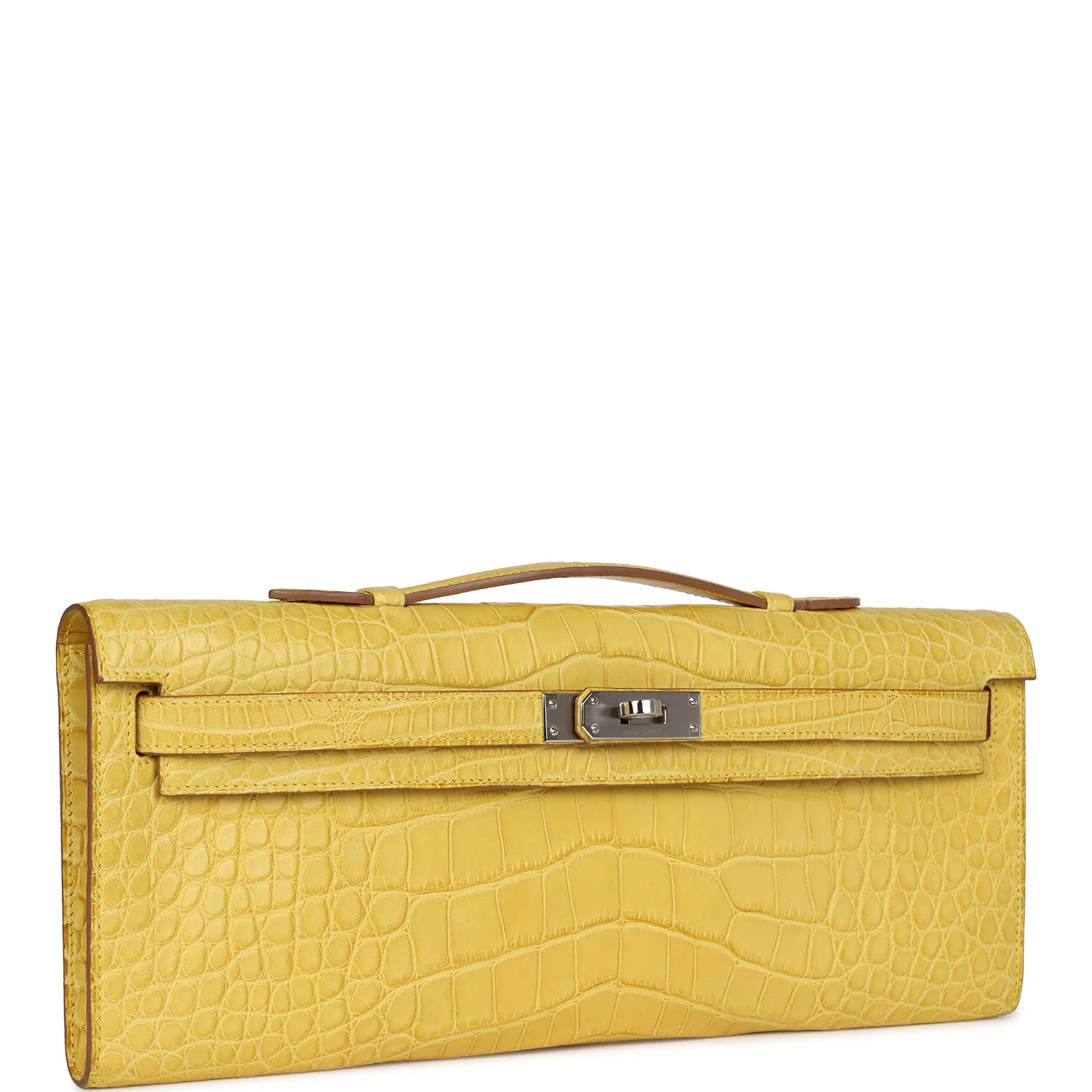Replicate Hermes Kelly Cut Mimosa Matte Alligator Palladium Hardware(1:1 replica)