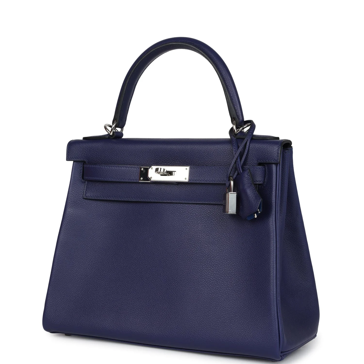 Replicate Hermes Kelly Retourne 28 Bleu Encre Verso Evercolor Palladium Hardware(1:1 replica)
