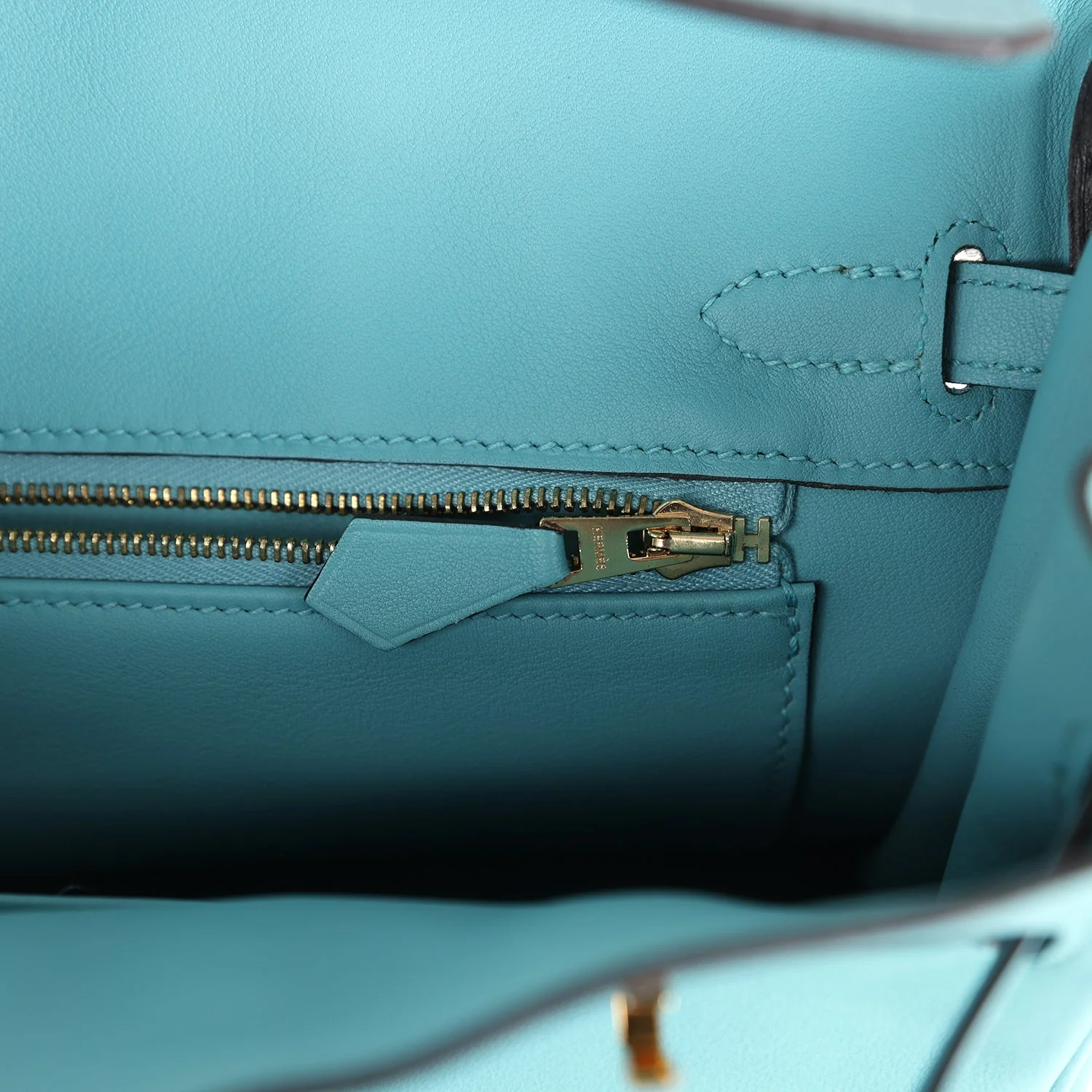 Replicate Hermes Birkin 25 Bleu Saint Cyr Swift Gold Hardware(1:1 replica)
