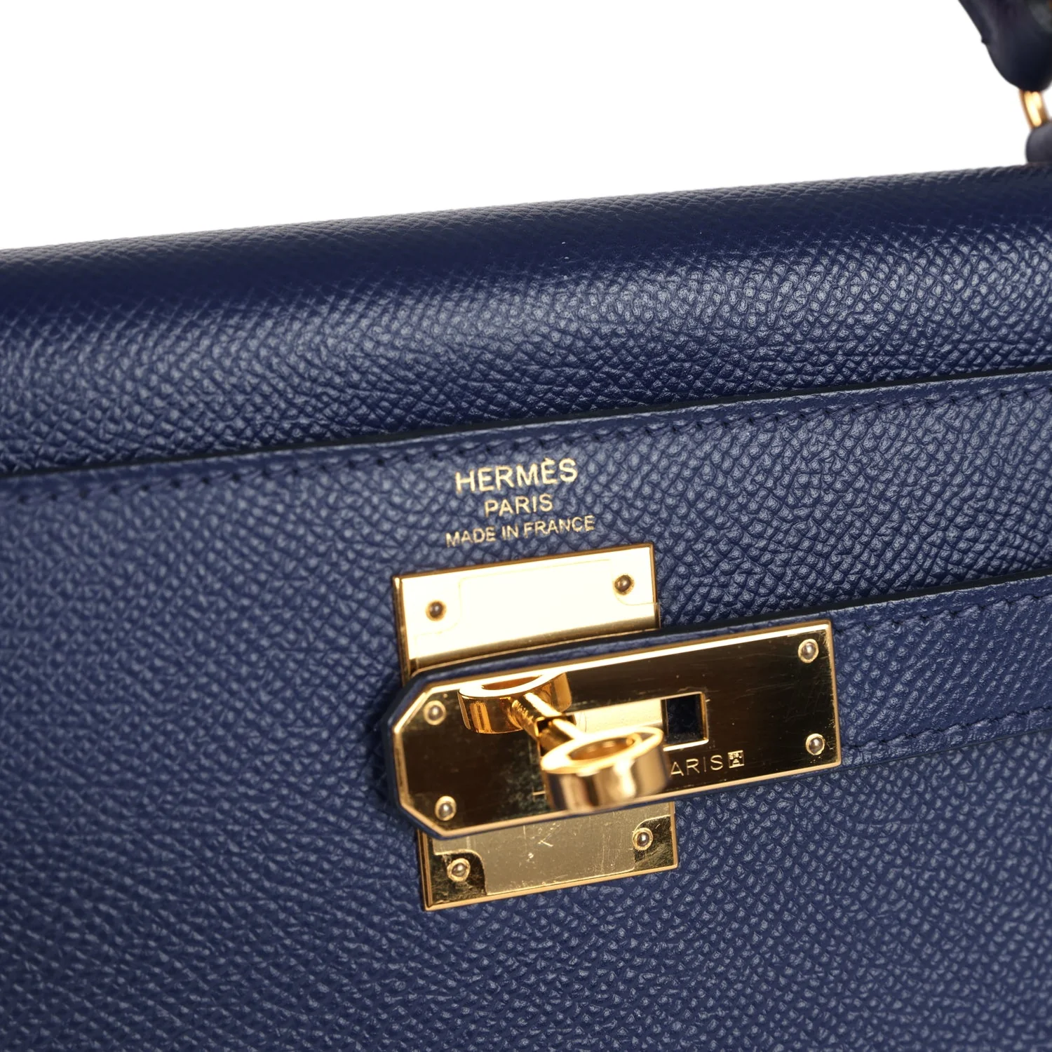 Replicate Hermes Kelly Sellier 28 Bleu Saphir Epsom Gold Hardware(1:1 replica)