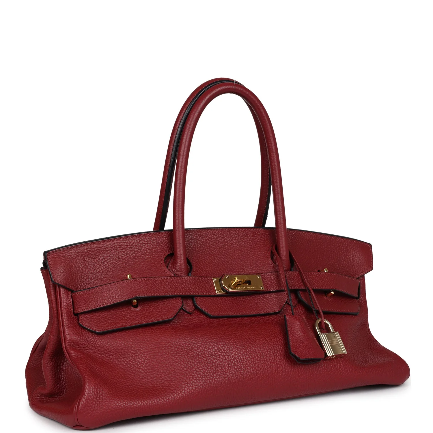 Replicate Hermes Shoulder Birkin 42 JPG Rouge H Clemence Gold Hardware(1:1 replica)
