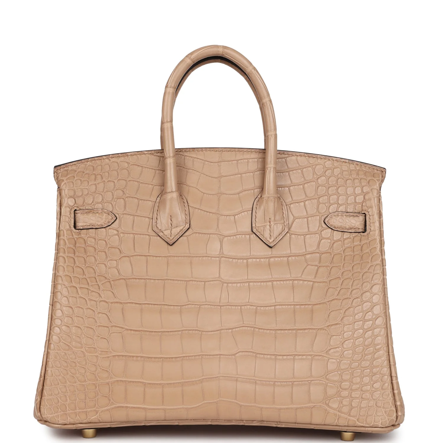 Replicate Hermes Birkin 25 Chai Matte Alligator Gold Hardware(1:1 replica)