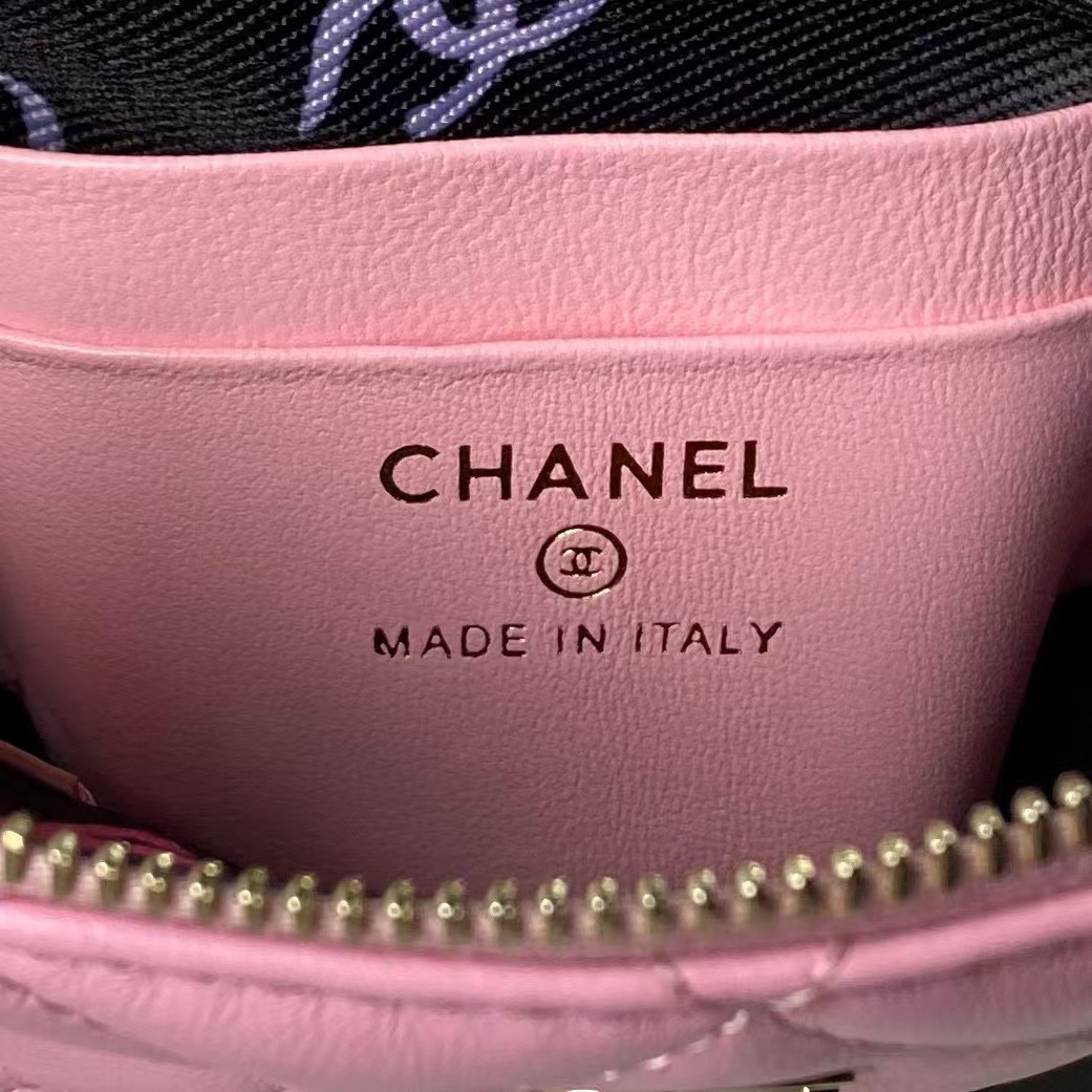 Replicate Chanel 24S AP4000 Mini Clutch with Chain Crossbody Bag Pink Caviar Light Gold Hardware(1:1 replica)