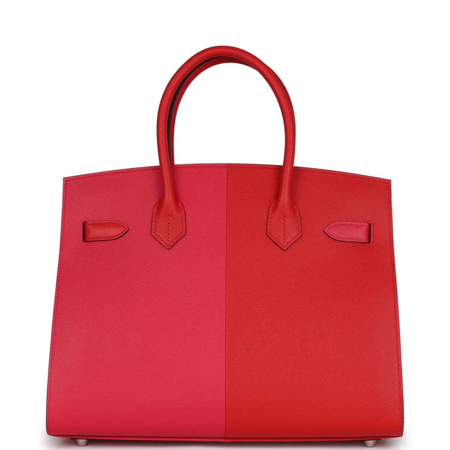 Replicate Hermes Casaque Birkin Sellier 30 Rouge De Coeur and Rose Extreme Epsom Palladium Hardware(1:1 replica)