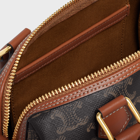 Replicate SMALL BOSTON IN TRIOMPHE CANVAS AND CALFSKIN TAN(1:1 replica)