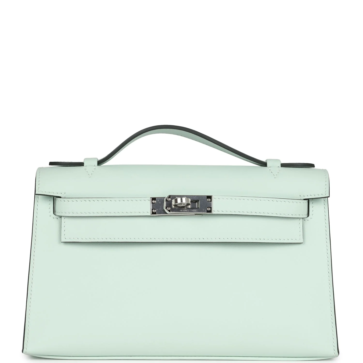 Replicate Hermes Kelly Pochette Vert Peppermint Swift Palladium Hardware(1:1 replica)