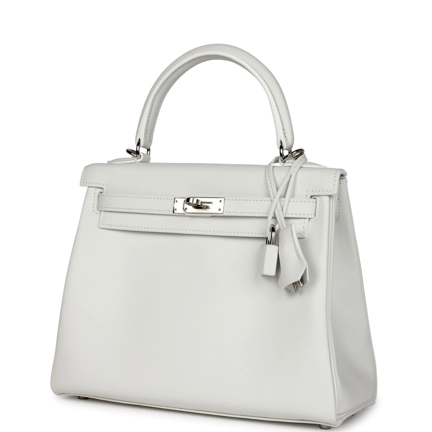 Replicate Hermes Kelly Retourne 25 New White Swift Palladium Hardware(1:1 replica)