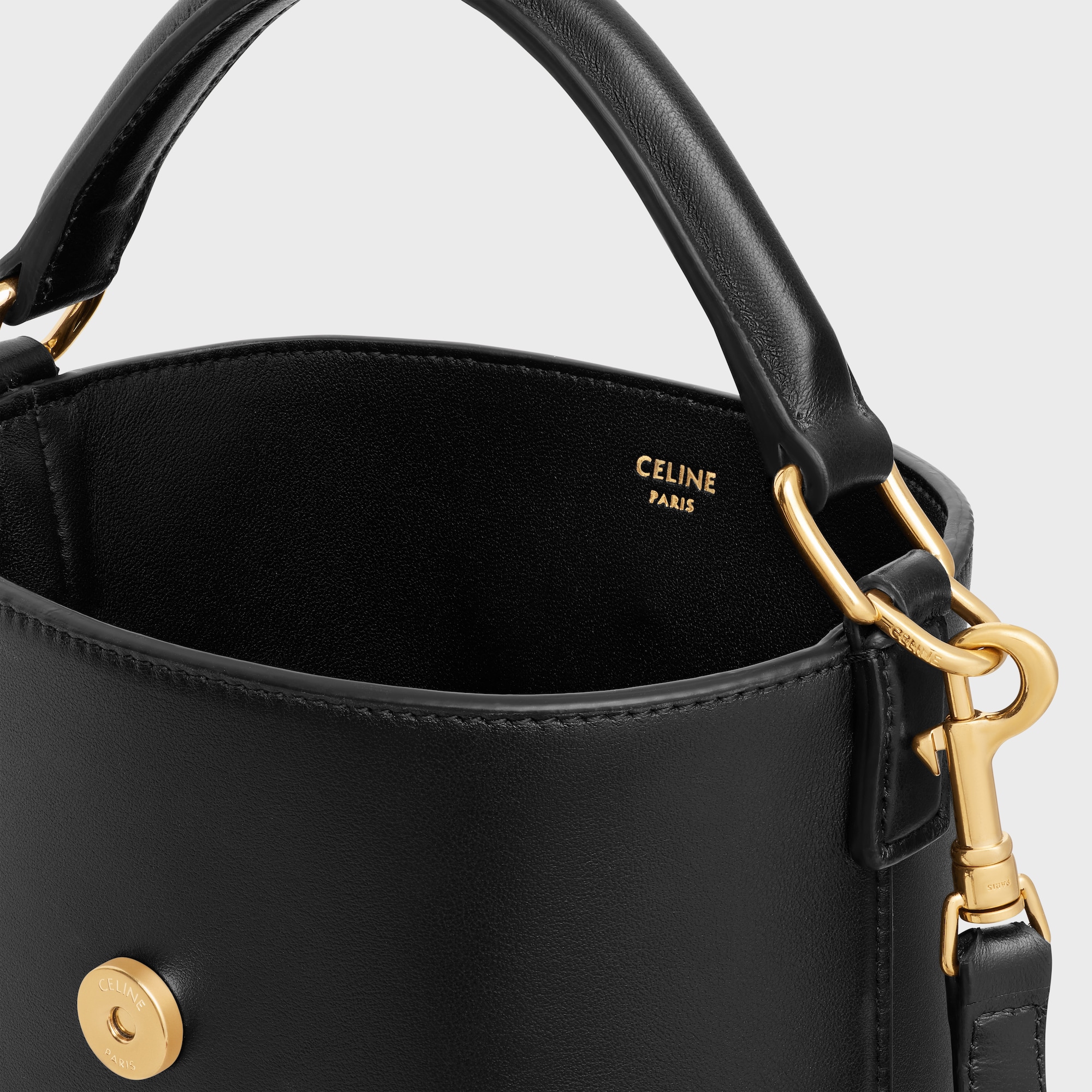 Replicate MINI BUCKET LOUISE IN SMOOTH CALFSKIN BLACK(1:1 replica)