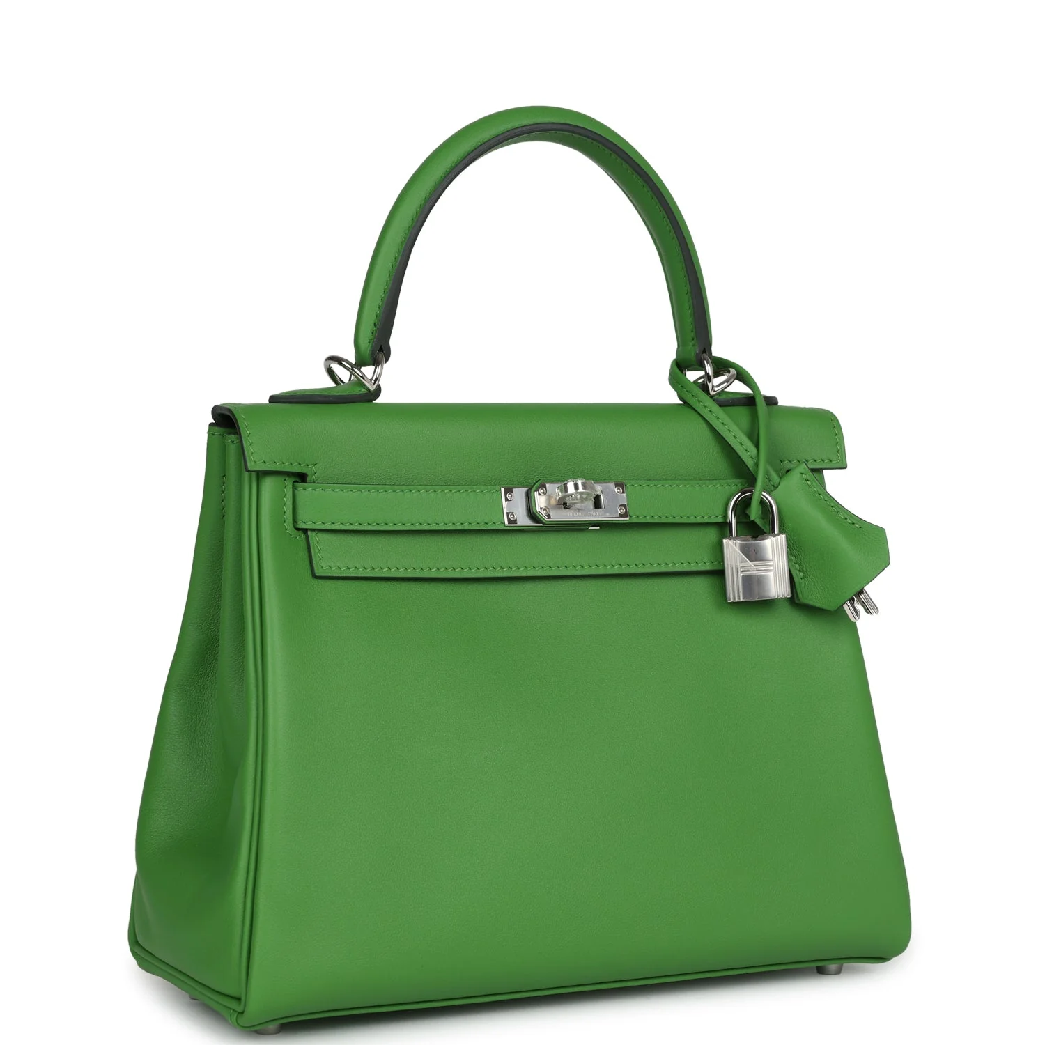 Replicate Hermes Kelly Retourne 25 Vert Yucca Swift Palladium Hardware(1:1 replica)