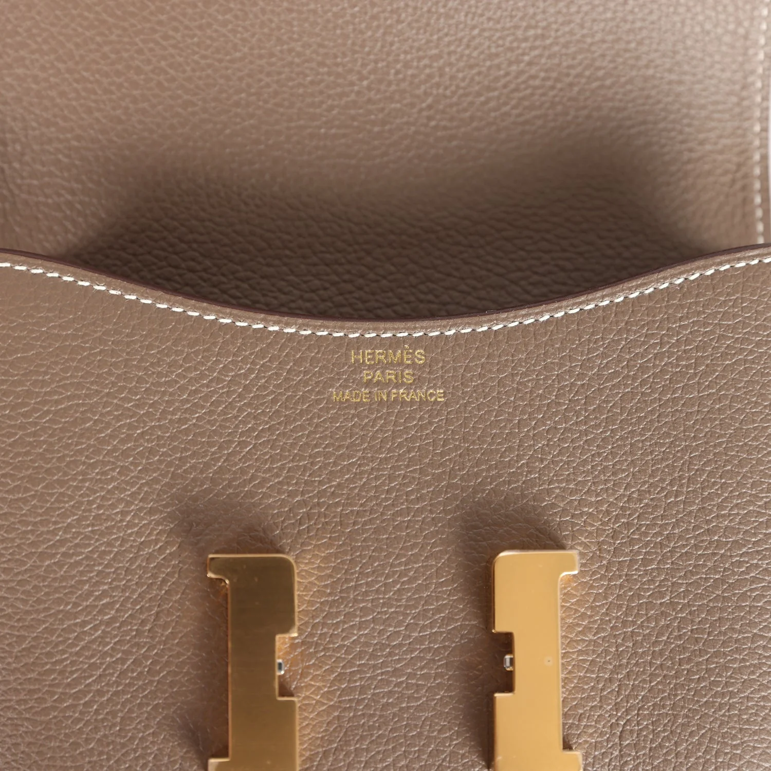 Replicate Hermes Constance Slim Wallet Etoupe Evercolor Gold Hardware(1:1 replica)