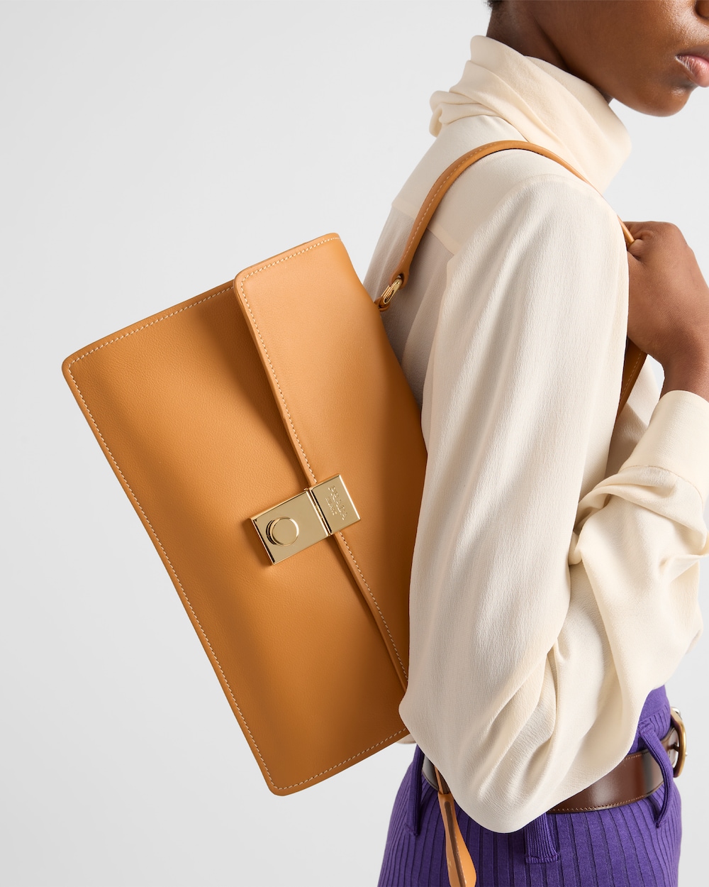 Replicate Prada Soft Sound Medium Leather Shoulder Bag(1:1 replica)