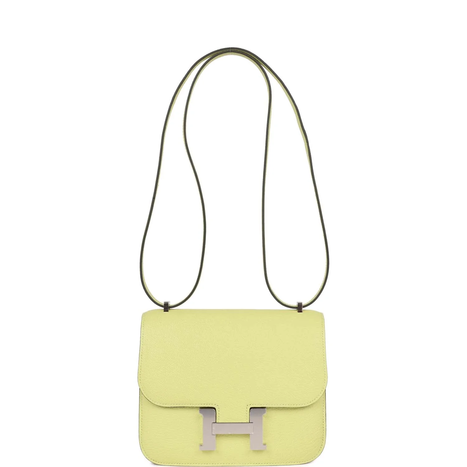 Replicate Hermes Constance 18 Jaune Bourgeon Chevre Palladium Hardware(1:1 replica)