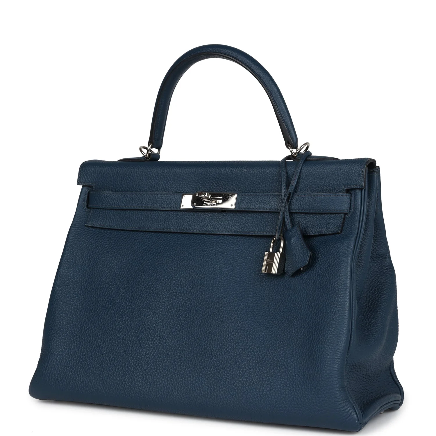 Replicate Hermes Kelly Retourne 35 Bleu De Prusse Togo Palladium Hardware(1:1 replica)