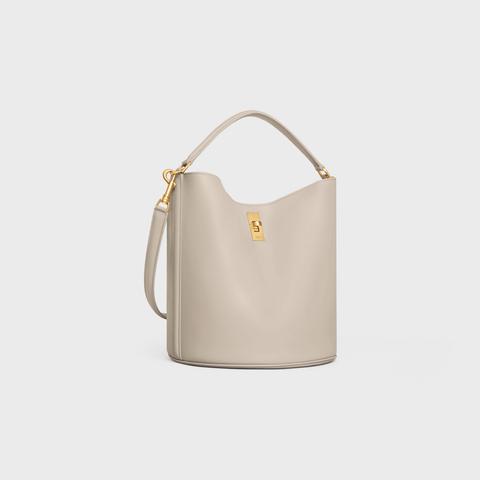 Replicate BUCKET 16 BAG IN SMOOTH CALFSKIN LIGHT STONE(1:1 replica)