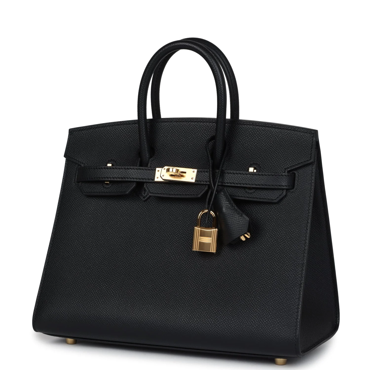 Replicate Hermes Birkin Sellier 25 Black Epsom Gold Hardware(1:1 replica)
