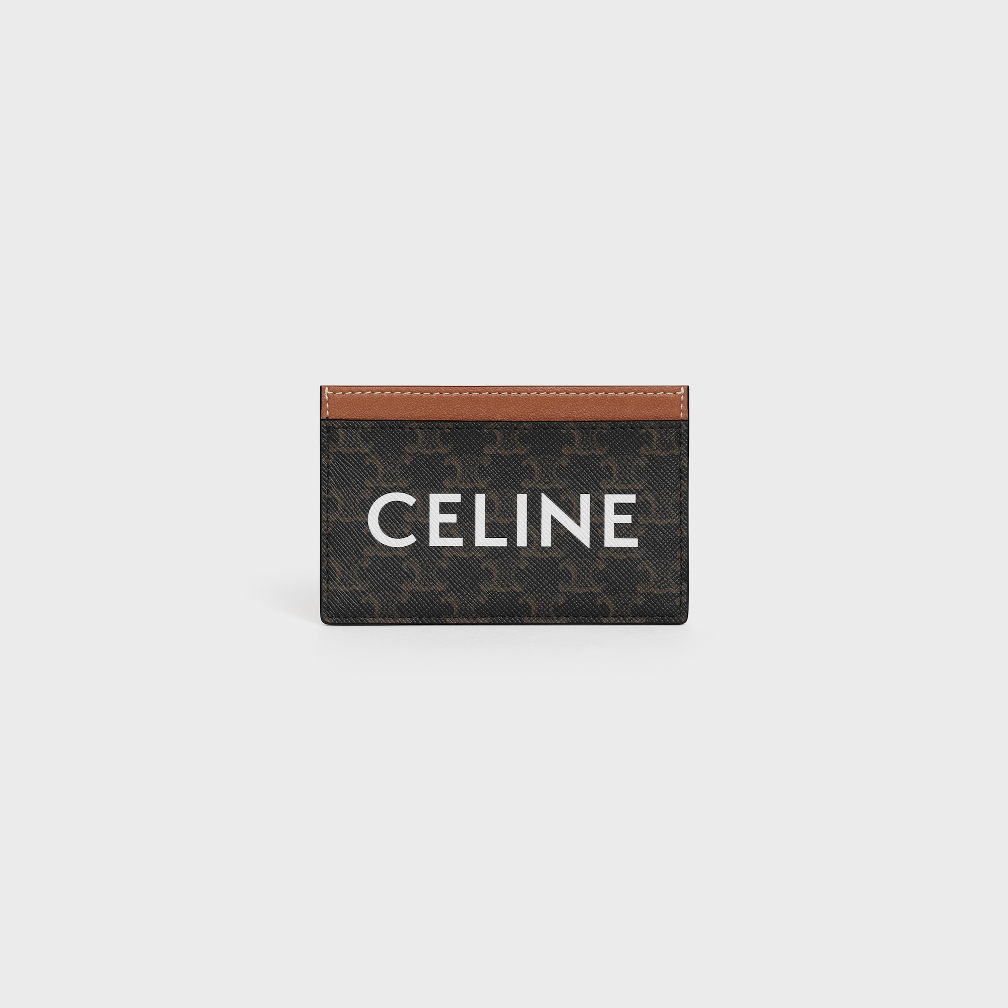 Replicate CARD HOLDER IN TRIOMPHE CANVAS WITH CELINE PRINT TAN(1:1 replica)