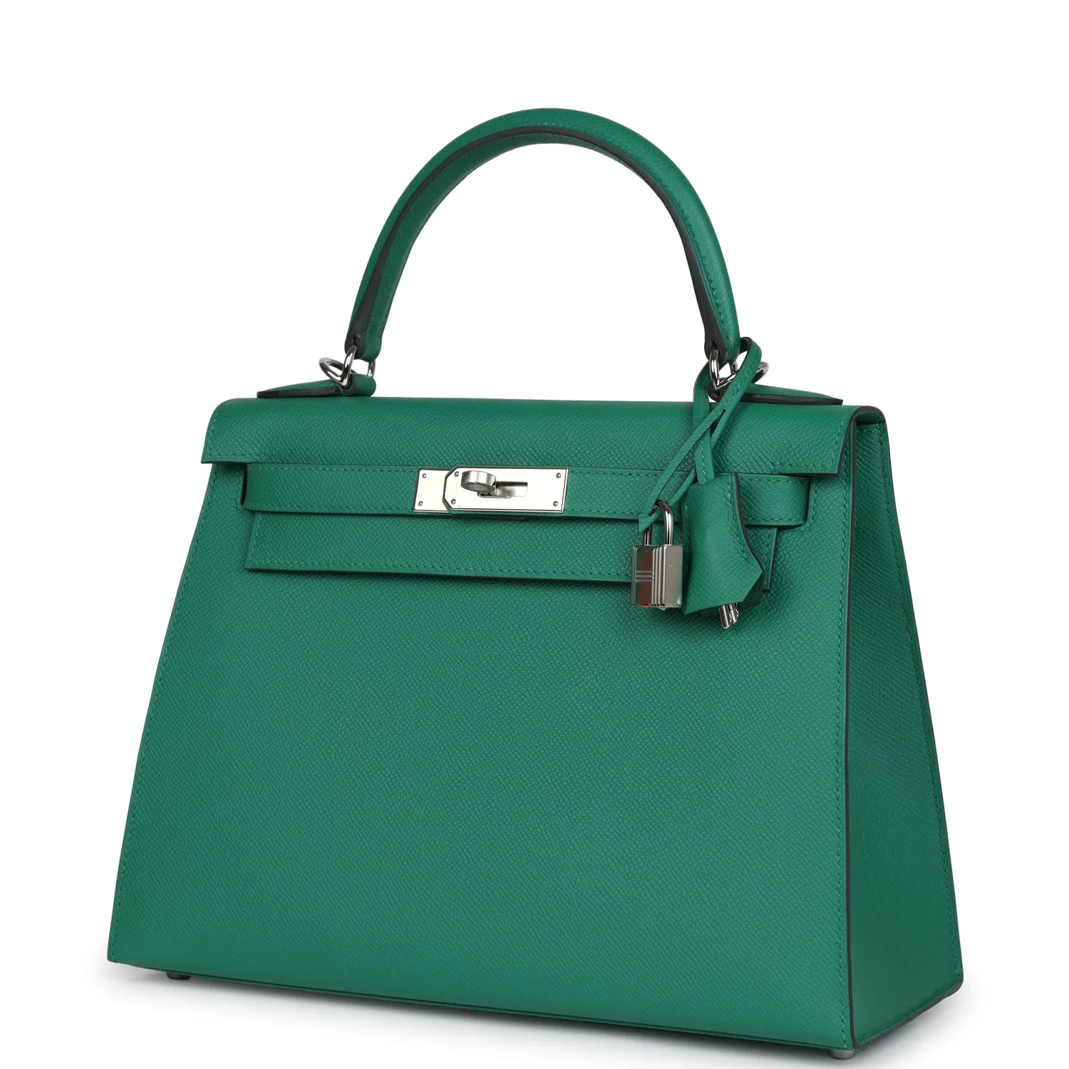 Replicate Hermes Kelly Sellier 28 Vert Vertigo Epsom Palladium Hardware(1:1 replica)