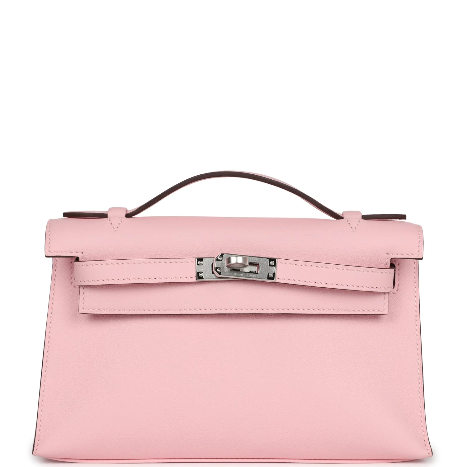 Replicate Hermes Kelly Pochette Rose Sakura Swift Palladium Hardware(1:1 replica)