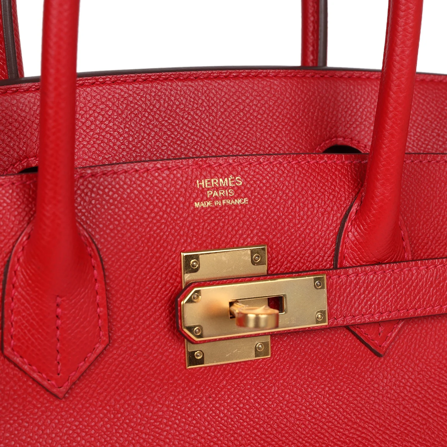 Replicate Hermes Birkin 30 Rouge Casaque Epsom Gold Hardware(1:1 replica)