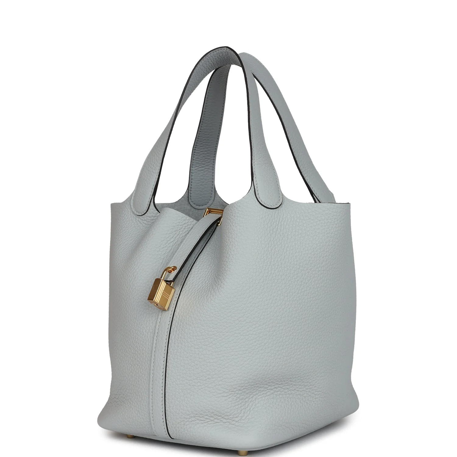 Replicate Hermes Picotin Lock 22 Bleu Glacier Clemence Gold Hardware(1:1 replica)