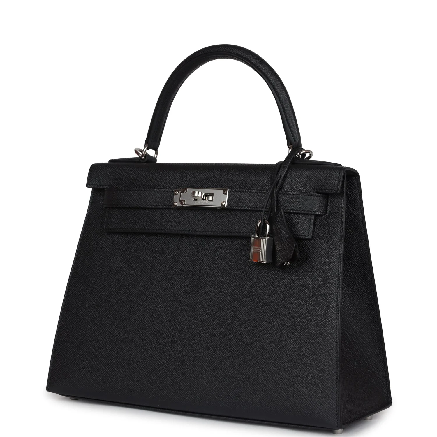 Replicate Hermes Kelly Sellier 28 Black Epsom Palladium Hardware(1:1 replica)