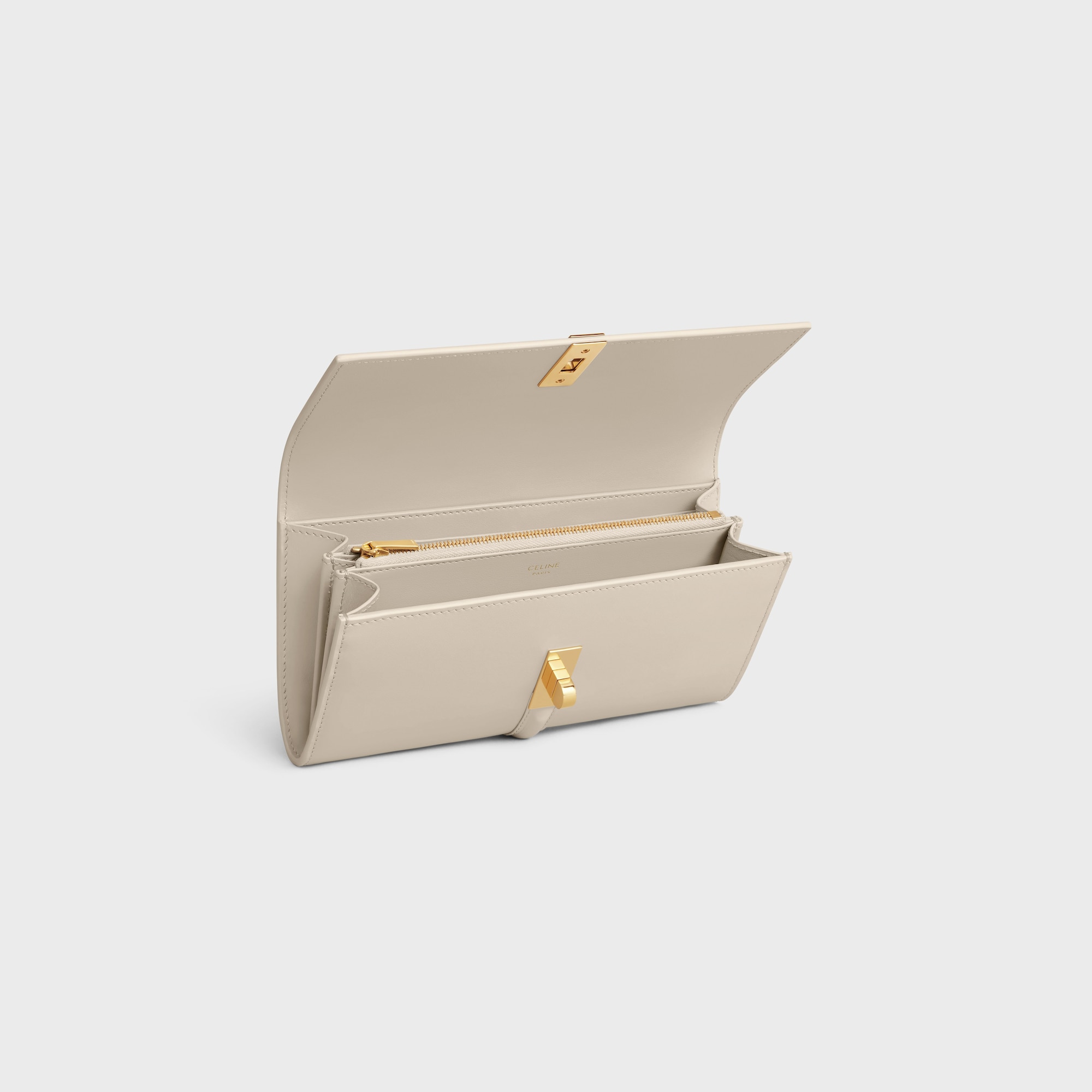 Replicate LARGE WALLET 16 IN SATINATED CALFSKIN LIGHT STONE(1:1 replica)