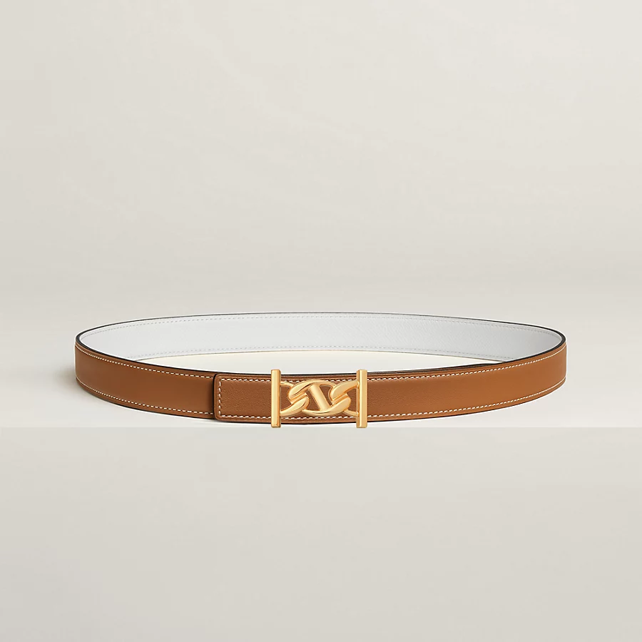 Replicate My H belt buckle   Reversible leather strap 24 mm(1:1 replica)