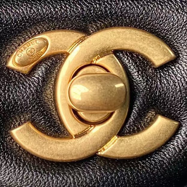 Replicate Chanel AS4861 Small Flap Bag Pearl Lambskin Faux Pearl   Gold Metal Black(1:1 replica)