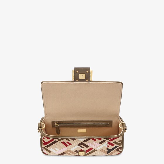 Replicate Baguette Canvas Bag With Multicolor FF Embroidery(1:1 replica)