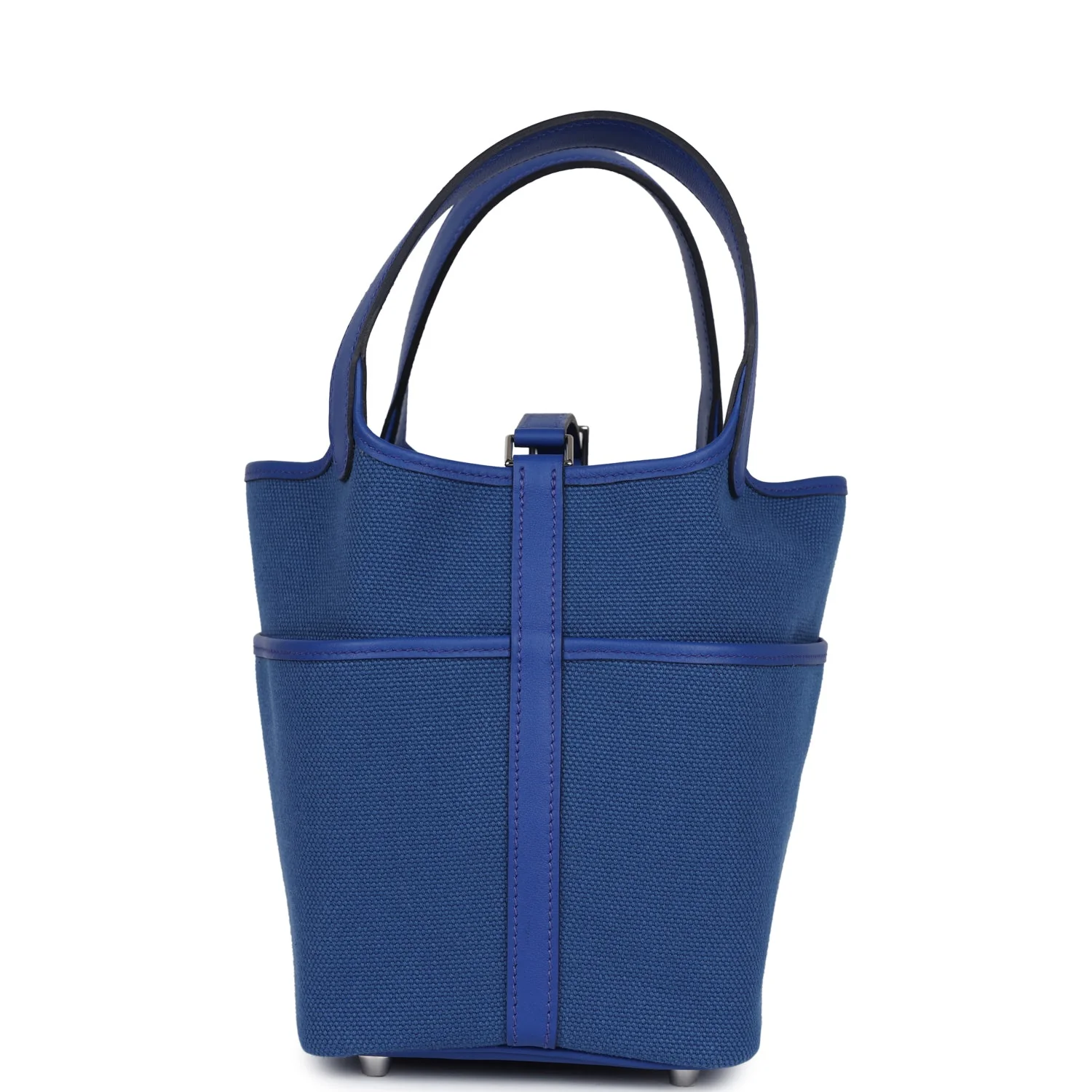 Replicate Hermes Picotin Cargo 18 Bleu Royal Swift and Toile Canvas Palladium Hardware(1:1 replica)
