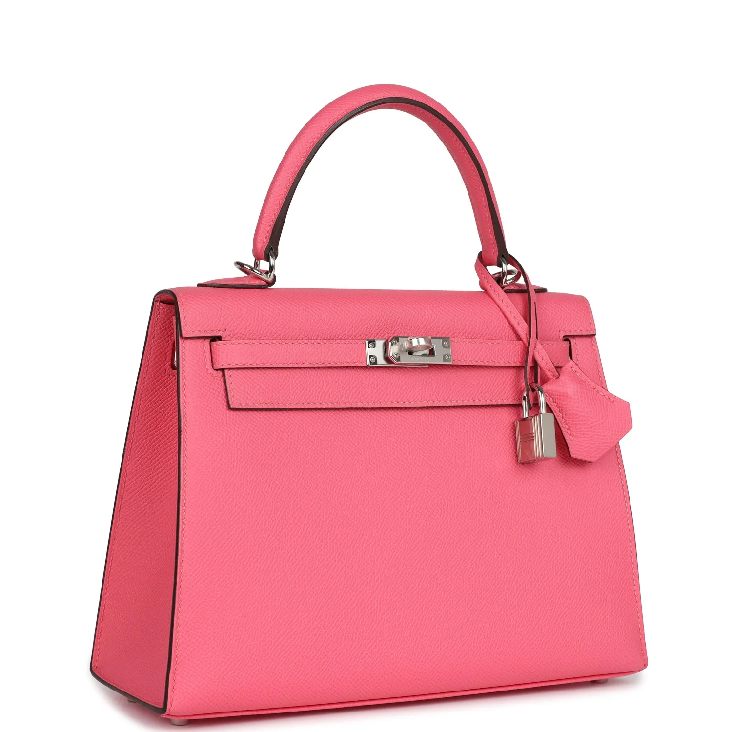 Replicate Hermes Kelly Sellier 25 Rose Azalee Epsom Palladium Hardware(1:1 replica)