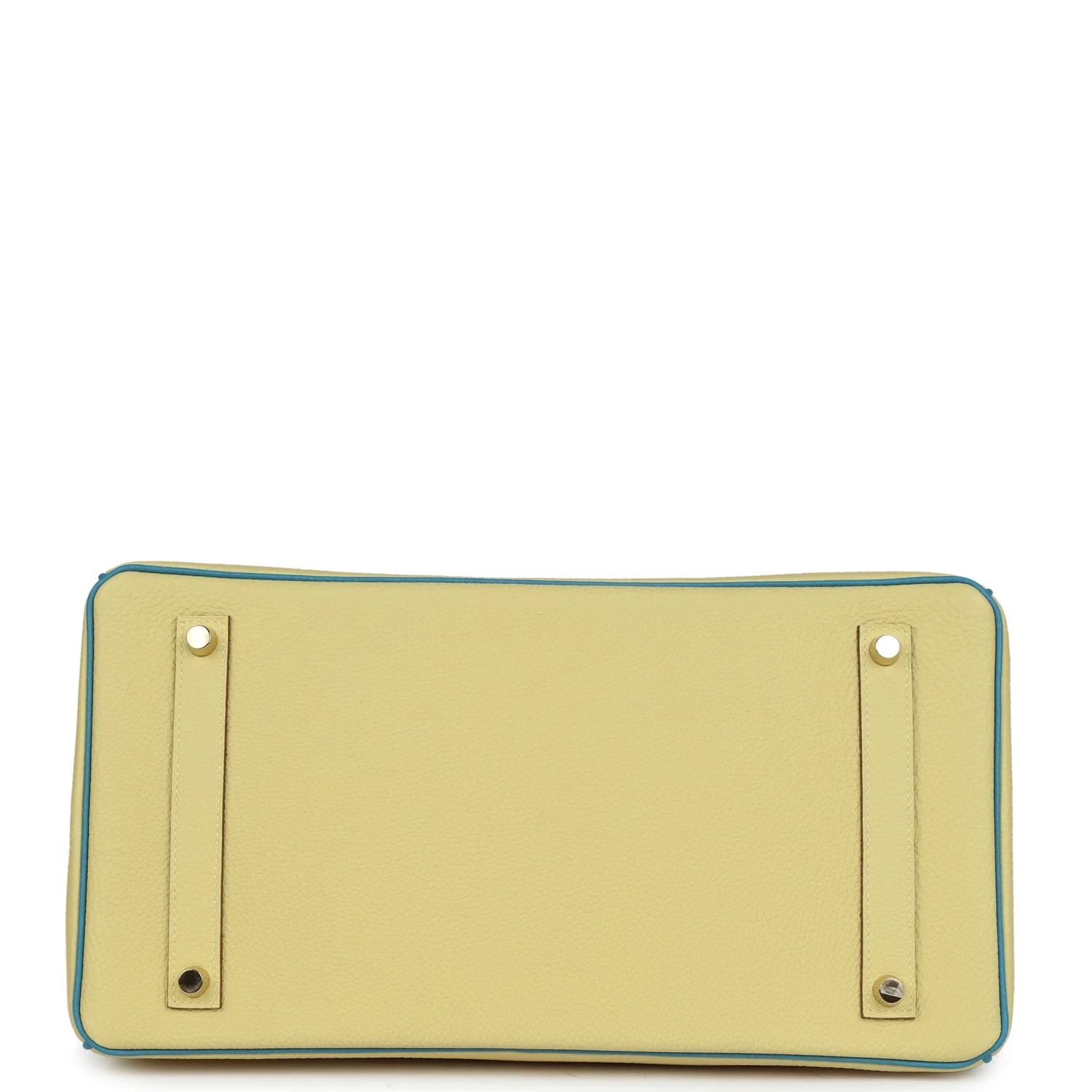 Replicate Hermes Special Order (HSS) Birkin 35 Jaune Poussin and Bleu Paradise Togo Brushed Gold Hardware(1:1 replica)