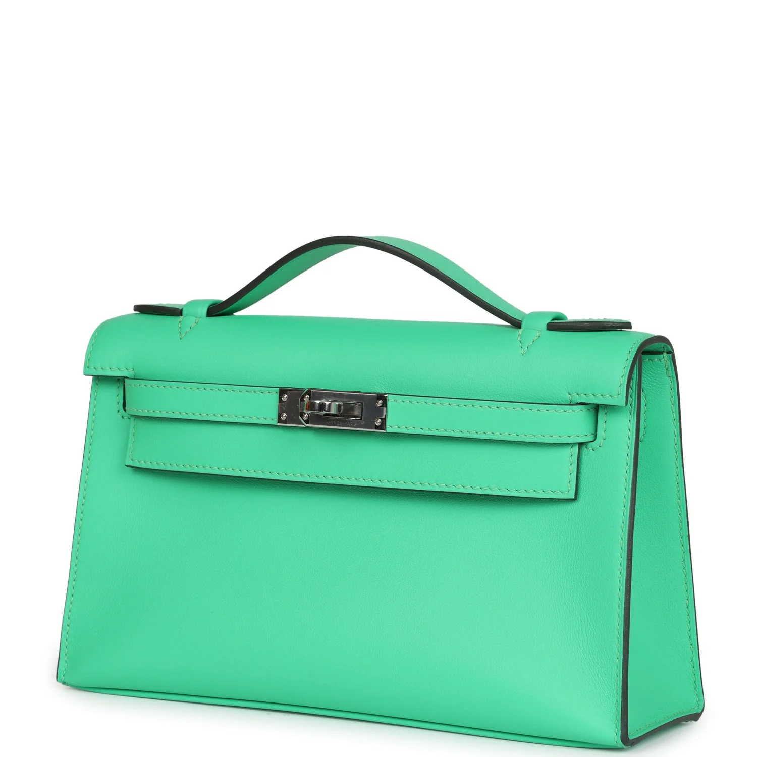 Replicate Hermes Kelly Pochette Vert Comics Swift Palladium Hardware(1:1 replica)