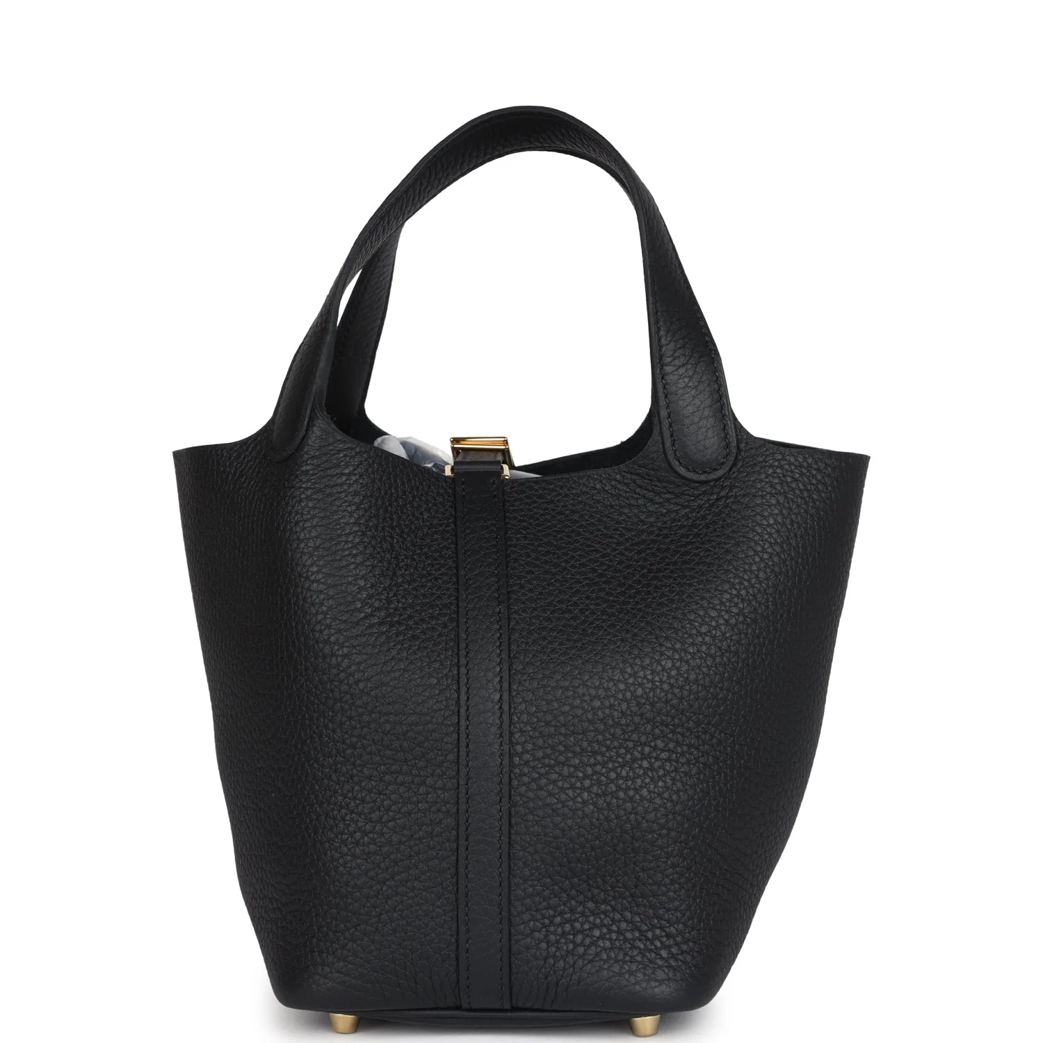 Replicate Hermes Picotin Lock 18 Black Clemence Gold Hardware(1:1 replica)