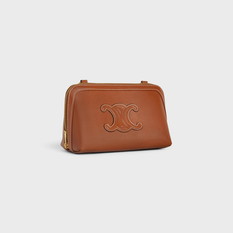 Replicate CLUTCH ON CHAIN CUIR TRIOMPHE IN SMOOTH CALFSKIN TAN(1:1 replica)