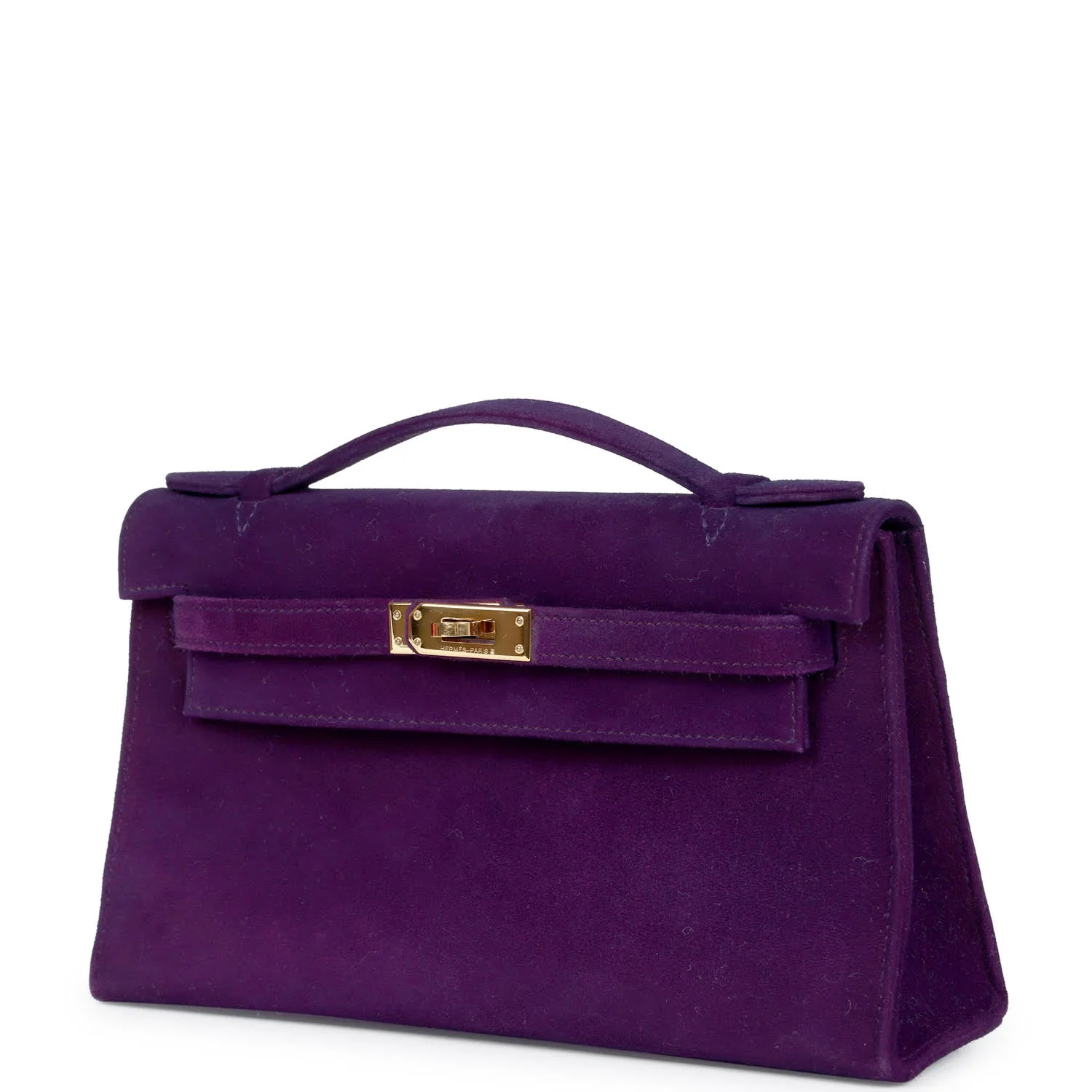 Replicate Hermes Kelly Pochette Violet Doblis Gold Hardware(1:1 replica)