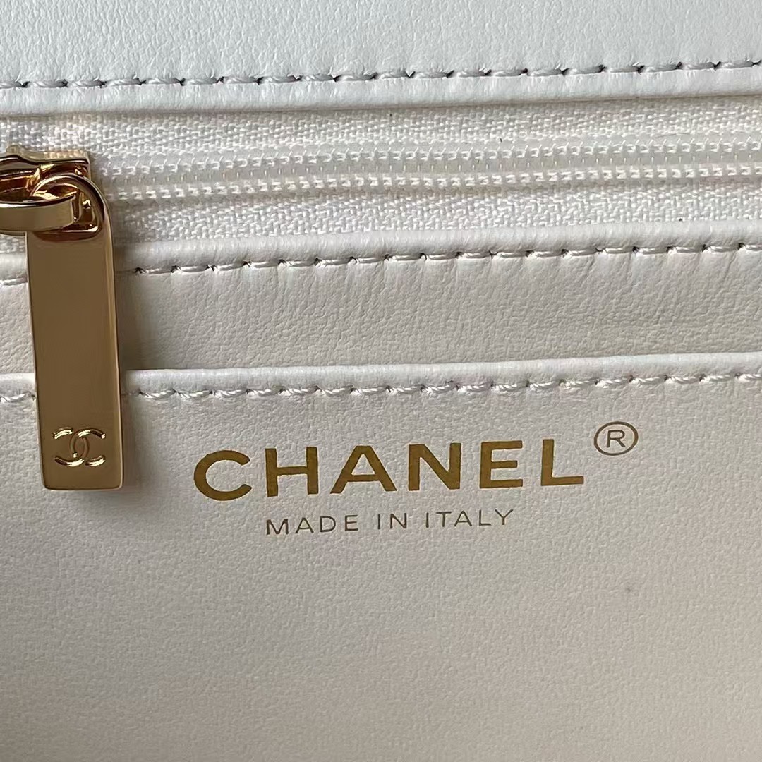 Replicate Chanel 24A AS4924 Mini Flap Bag With Top Handle White(1:1 replica)