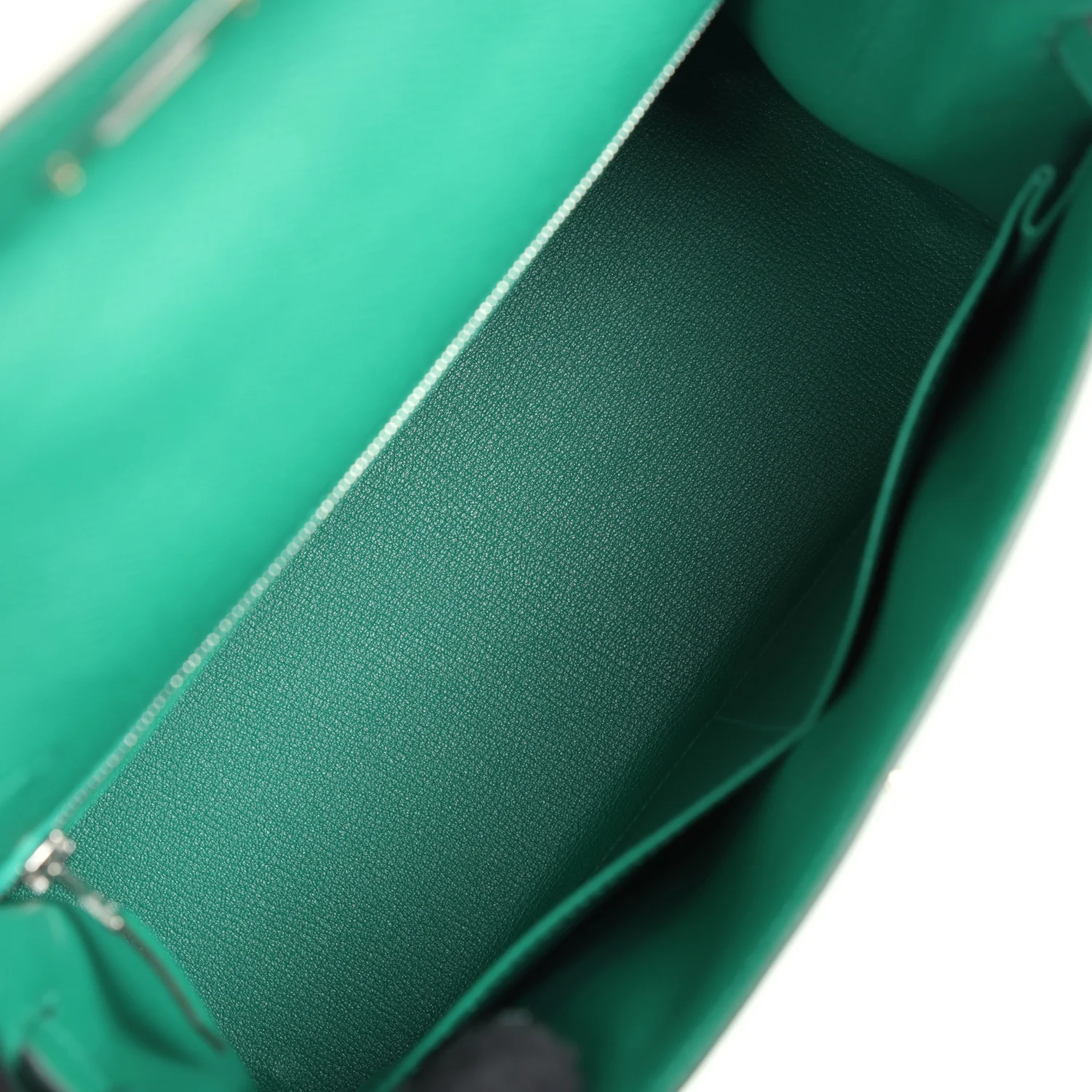 Replicate Hermes Kelly Sellier 28 Vert Vertigo Epsom Palladium Hardware(1:1 replica)