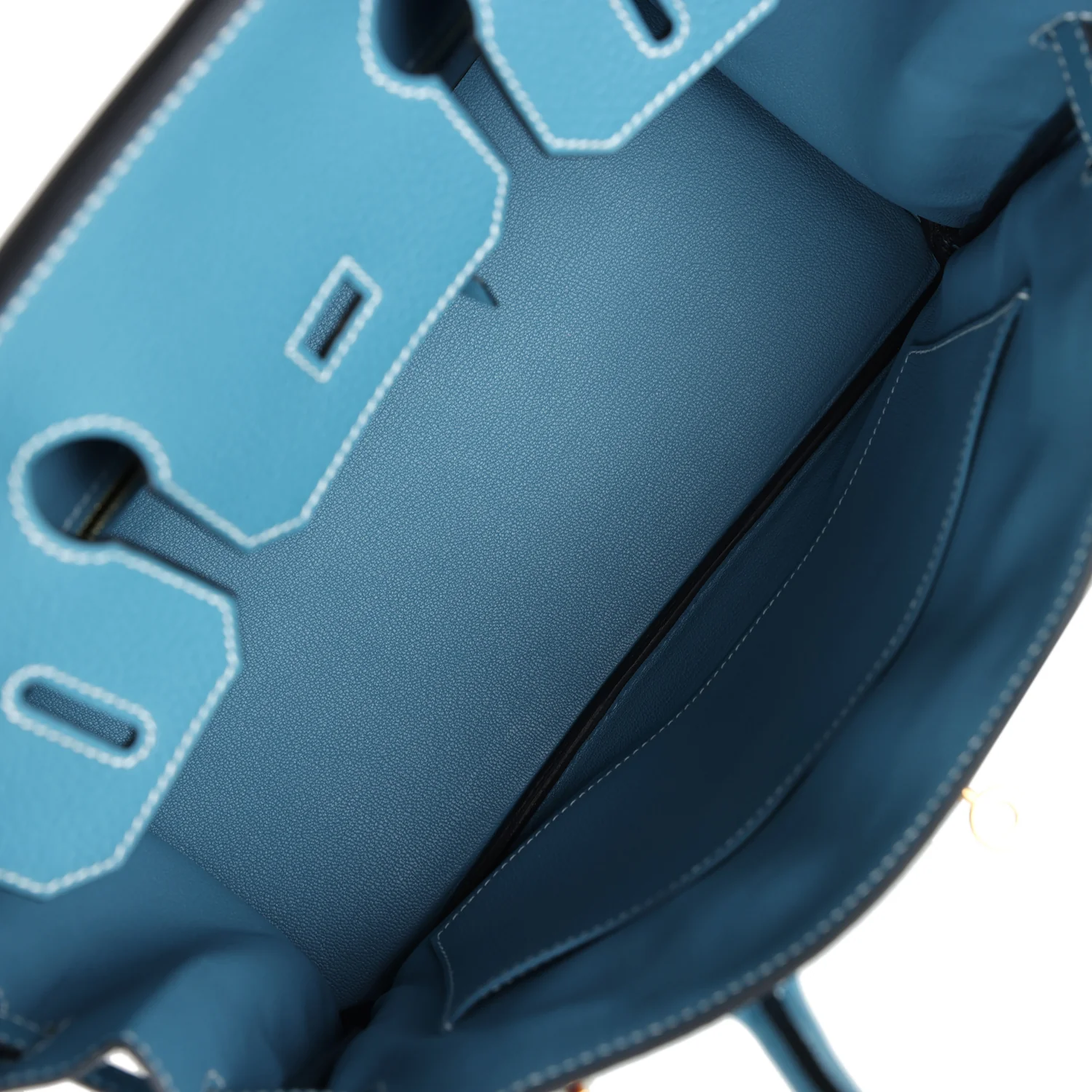 Replicate Hermes Birkin 30 Blue Jean Togo Gold Hardware(1:1 replica)