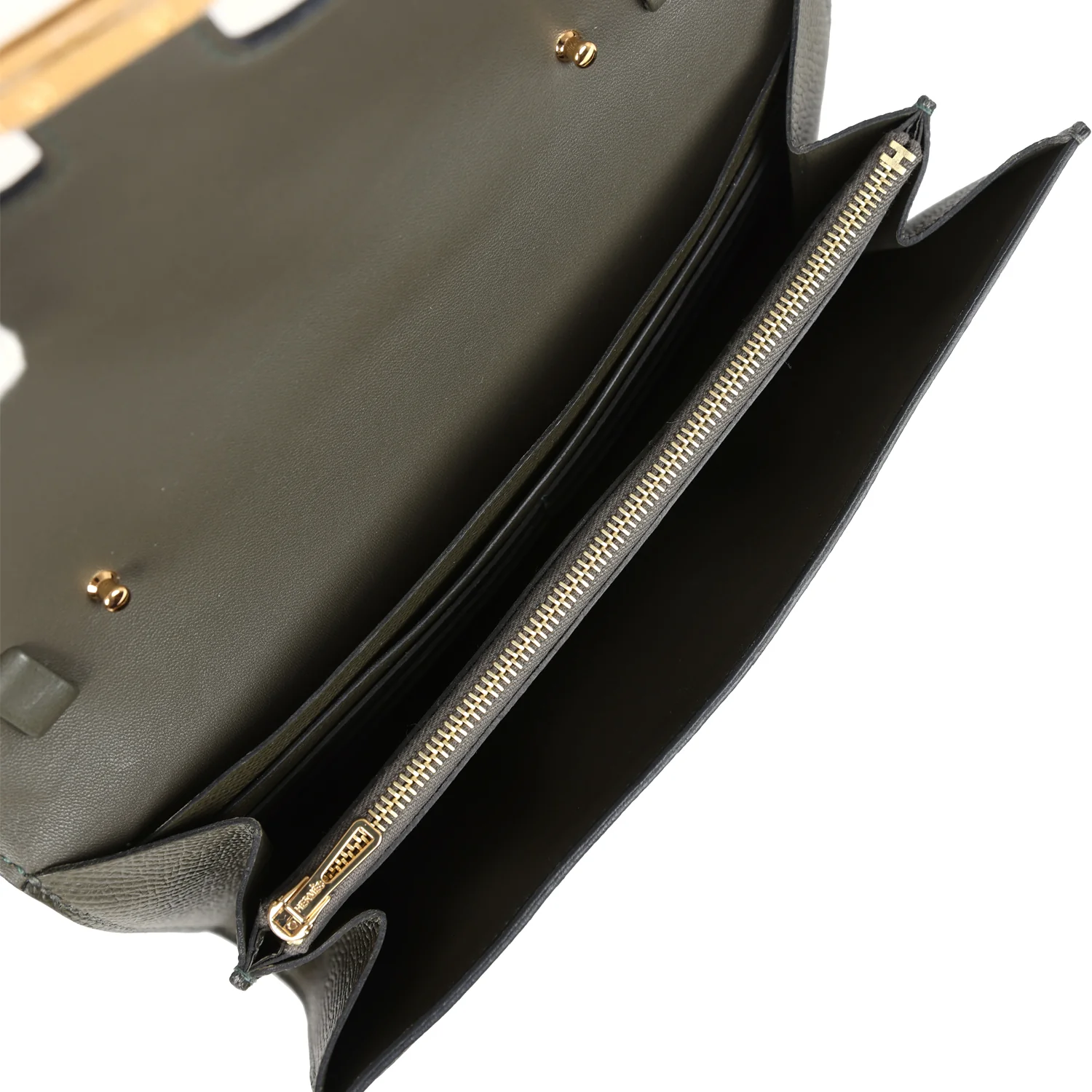 Replicate Hermes Constance Wallet To Go Vert De Gris Epsom Gold Hardware(1:1 replica)
