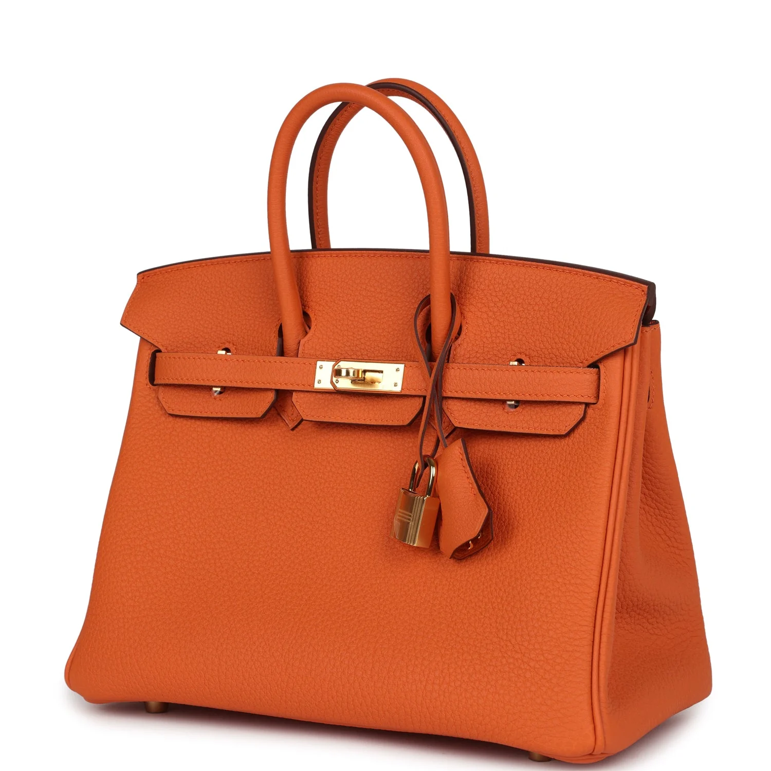 Replicate Hermes Birkin 25 Orange Togo Gold Hardware(1:1 replica)