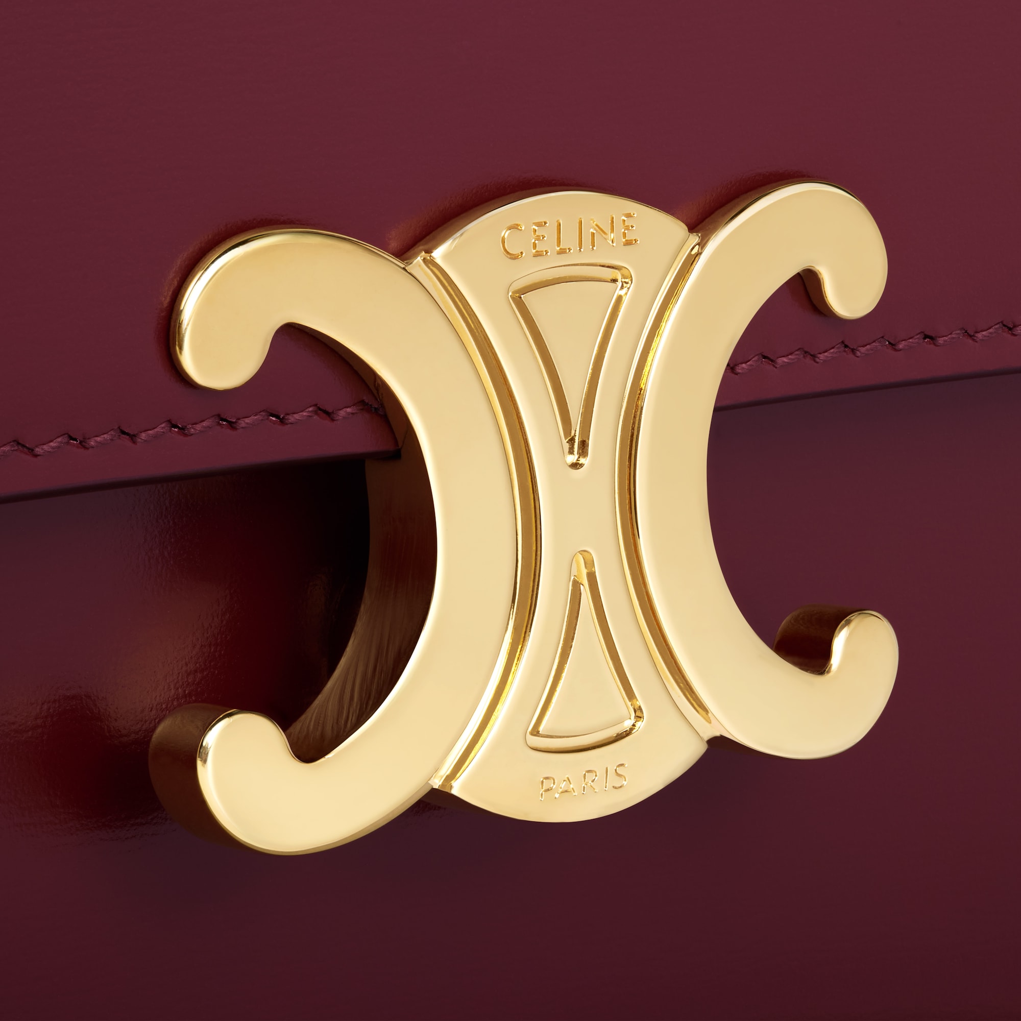 Replicate TEEN CELINE LOLA IN SHINY CALFSKIN LIGHT BURGUNDY(1:1 replica)