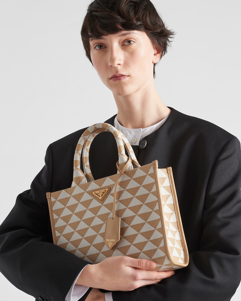 Replicate Small Prada Symbole Embroidered Fabric Handbag(1:1 replica)