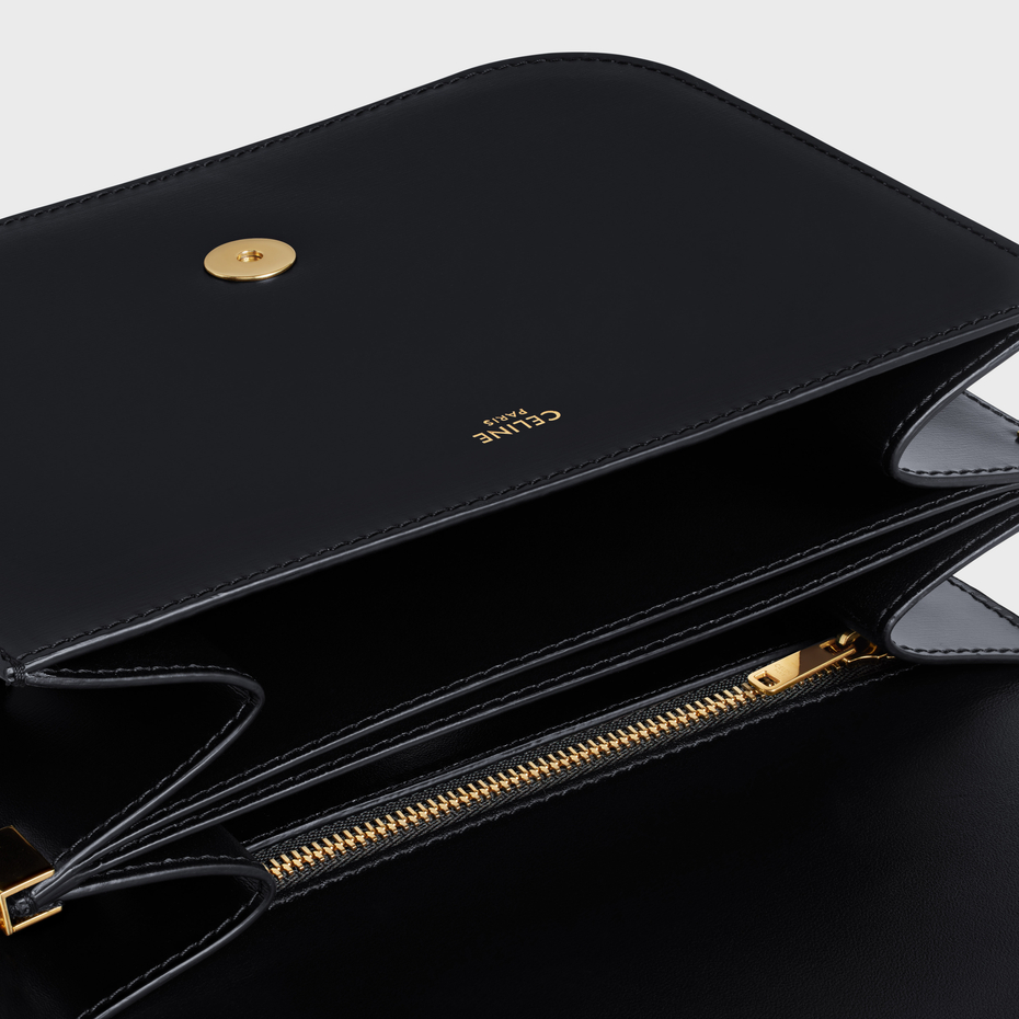 Replicate MEDIUM COLLEGE BAG IN SHINY CALFSKIN BLACK(1:1 replica)