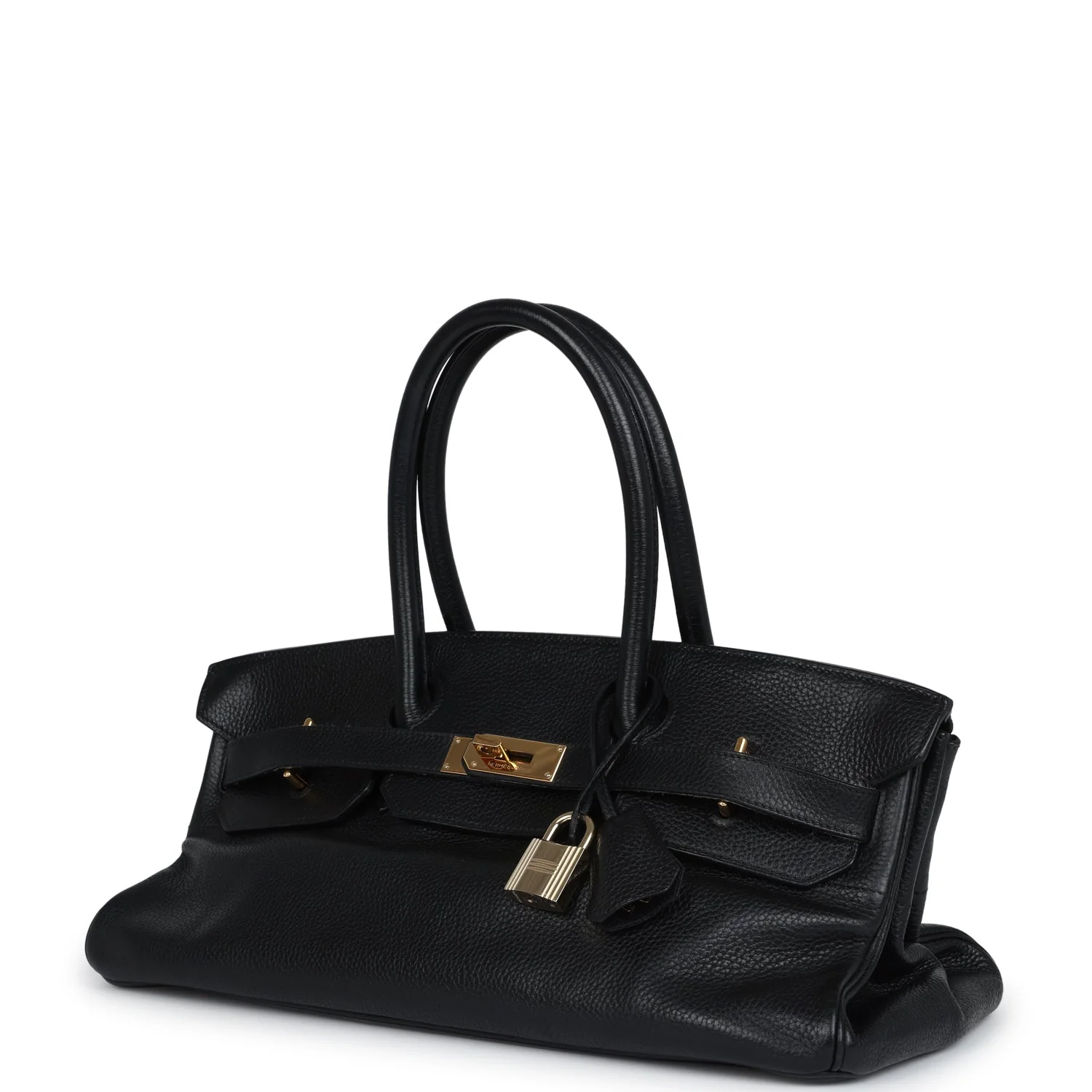 Replicate Hermes Shoulder Birkin 42 JPG Black Clemence Gold Hardware(1:1 replica)