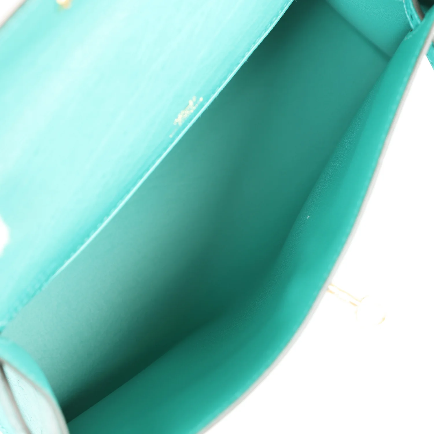 Replicate Hermes Kelly Pochette Vert Verone Ostrich Gold Hardware(1:1 replica)