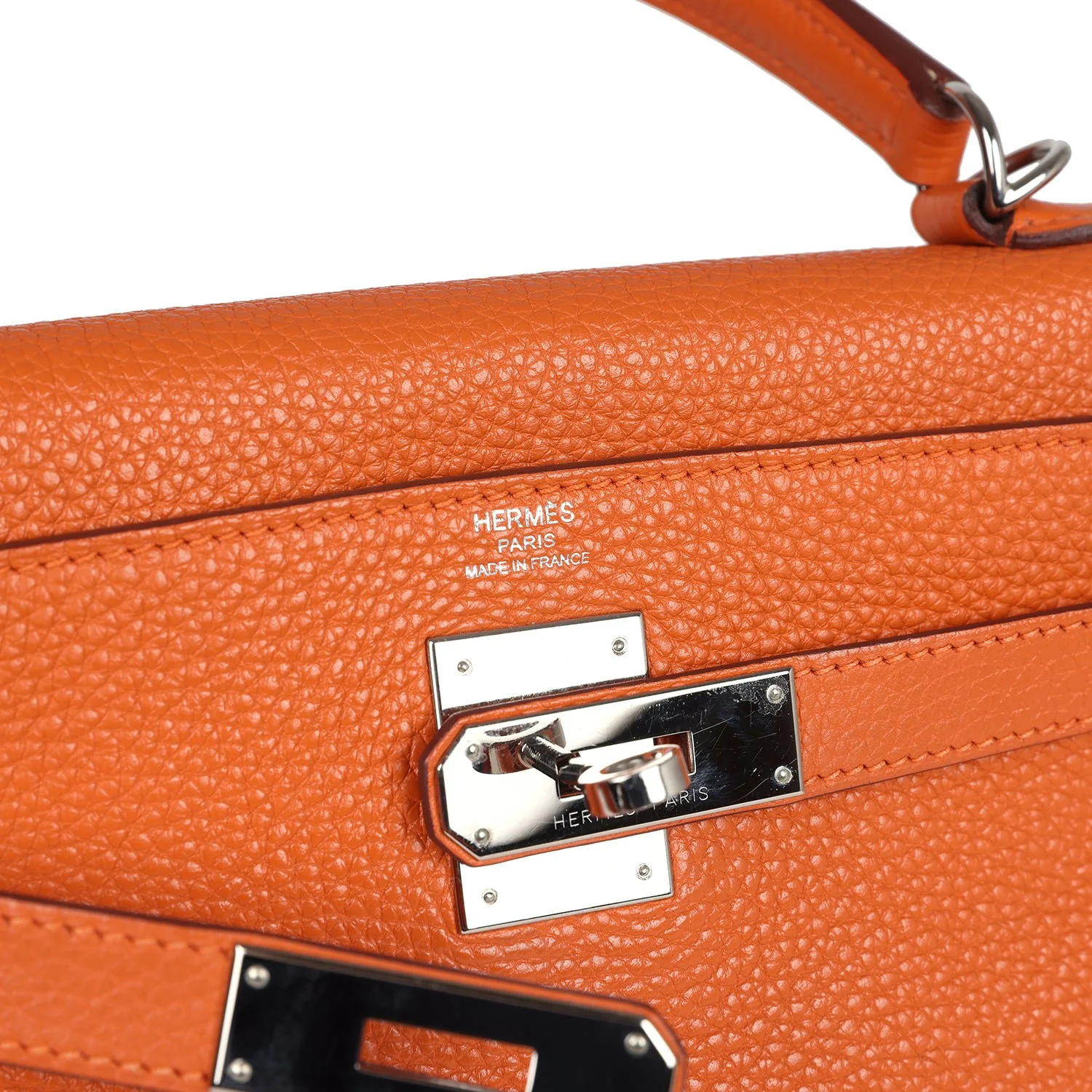 Replicate Hermes Kelly Retourne 28 Orange Togo Palladium Hardware(1:1 replica)