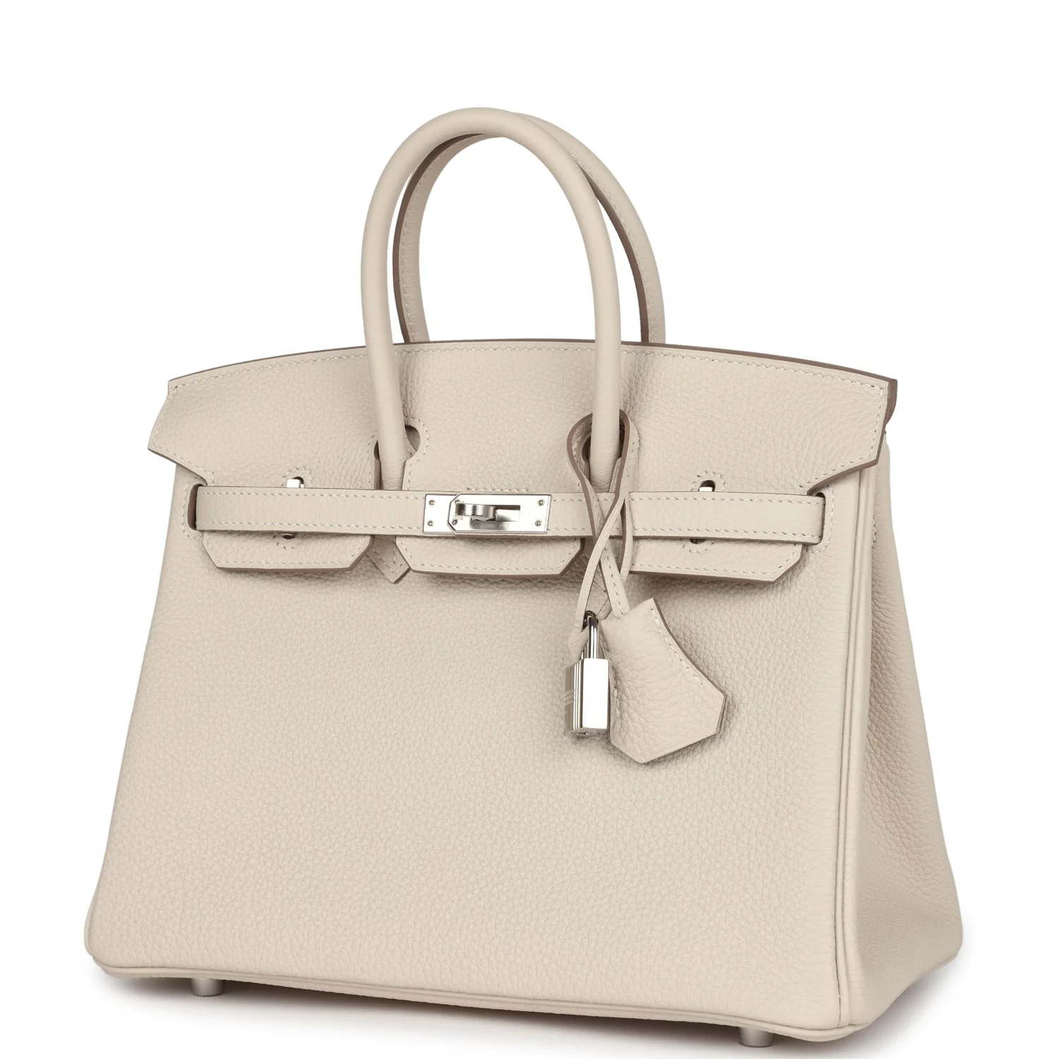 Replicate Hermes Birkin 25 Craie Togo Palladium Hardware(1:1 replica)
